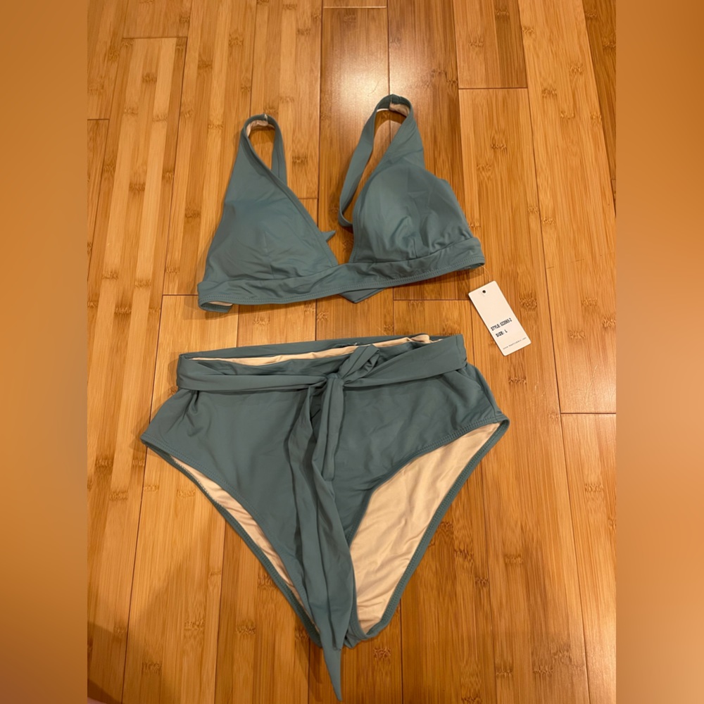 High waisted bathing suit